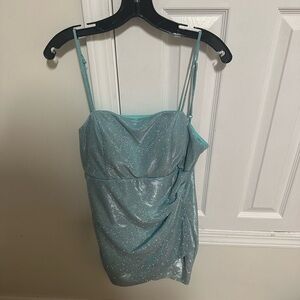 Sparkling Blue Mini Dress